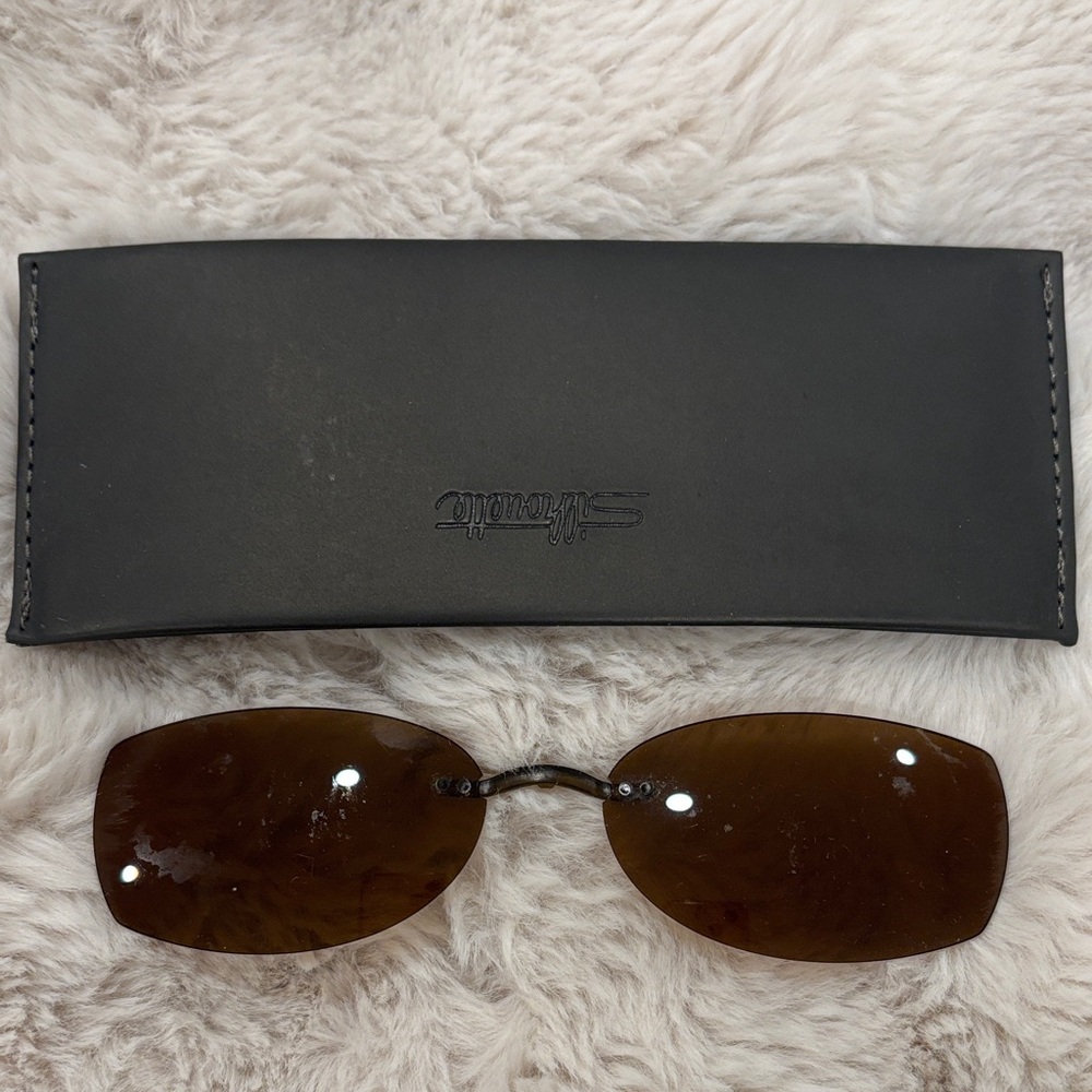 Silhouette Brown Sunglasses Clip  with 2 Cases